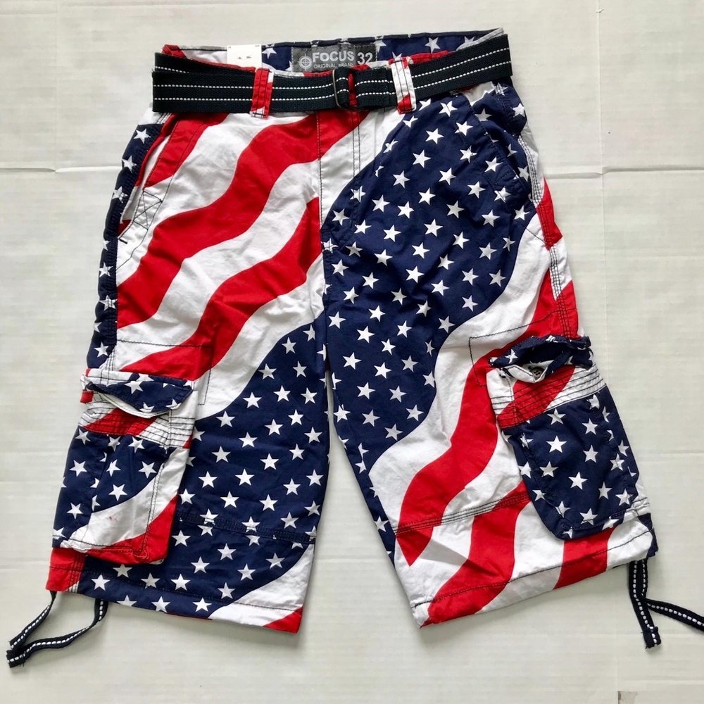 Men's American Flag Cargo shorts 30 to 44